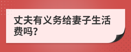 丈夫有义务给妻子生活费吗？