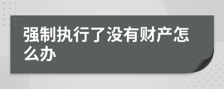 强制执行了没有财产怎么办