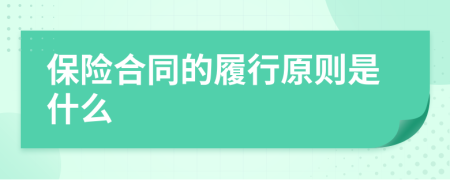 保险合同的履行原则是什么