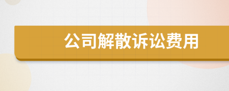 公司解散诉讼费用