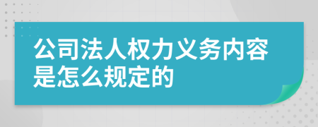 公司法人权力义务内容是怎么规定的