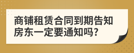 商铺租赁合同到期告知房东一定要通知吗?