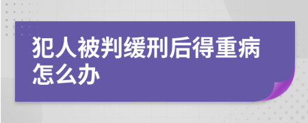 犯人被判缓刑后得重病怎么办