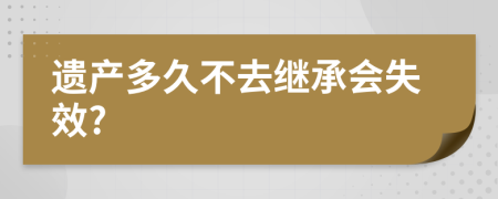遗产多久不去继承会失效?