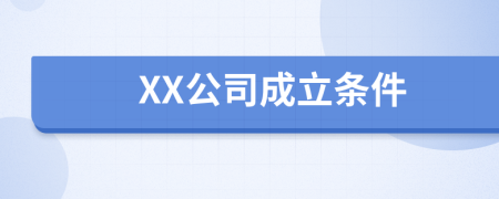 XX公司成立条件