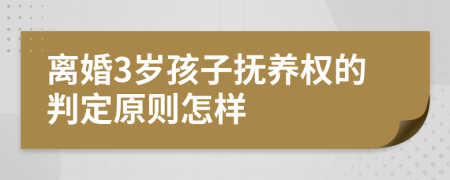 离婚3岁孩子抚养权的判定原则怎样