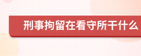 刑事拘留在看守所干什么