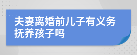 夫妻离婚前儿子有义务抚养孩子吗