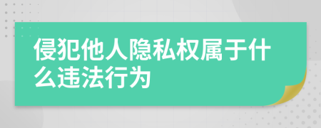 侵犯他人隐私权属于什么违法行为