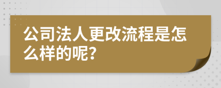 公司法人更改流程是怎么样的呢？