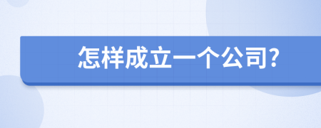 怎样成立一个公司?