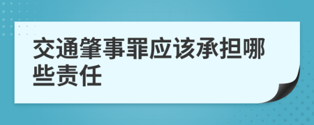 交通肇事罪应该承担哪些责任