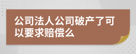 公司法人公司破产了可以要求赔偿么