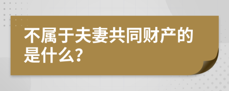 不属于夫妻共同财产的是什么？