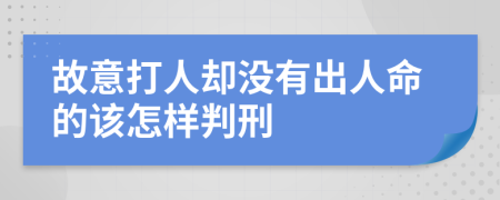 故意打人却没有出人命的该怎样判刑