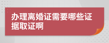 办理离婚证需要哪些证据取证啊