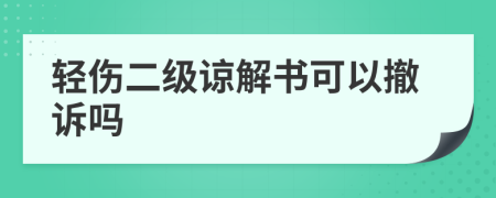 轻伤二级谅解书可以撤诉吗