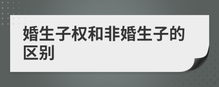 婚生子权和非婚生子的区别