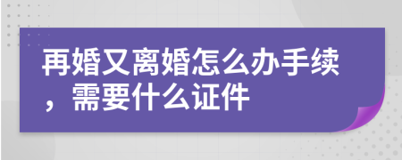 再婚又离婚怎么办手续，需要什么证件