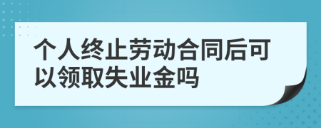 个人终止劳动合同后可以领取失业金吗