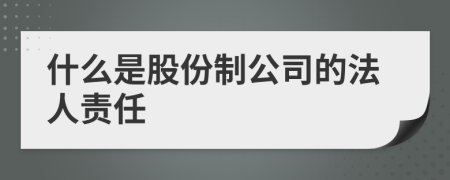 什么是股份制公司的法人责任