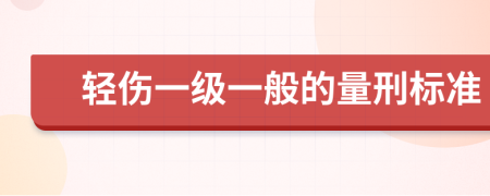 轻伤一级一般的量刑标准