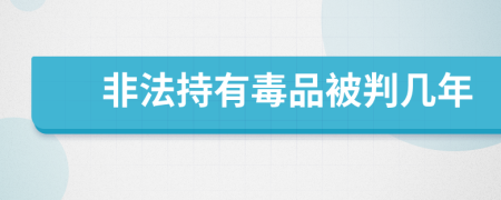 非法持有毒品被判几年