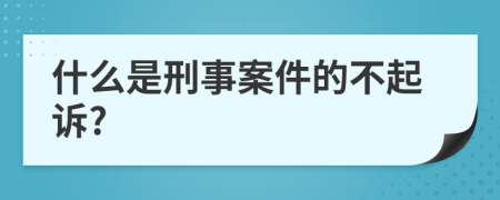 什么是刑事案件的不起诉?