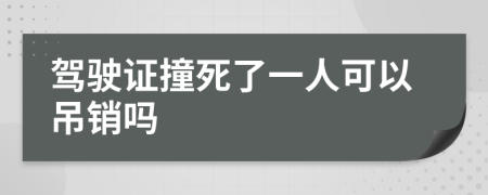 驾驶证撞死了一人可以吊销吗