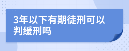 3年以下有期徒刑可以判缓刑吗