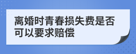 离婚时青春损失费是否可以要求赔偿