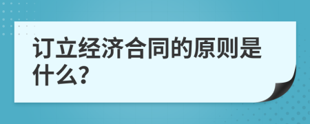 订立经济合同的原则是什么？