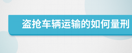 盗抢车辆运输的如何量刑