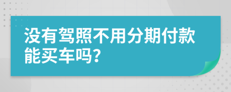 没有驾照不用分期付款能买车吗？