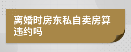 离婚时房东私自卖房算违约吗