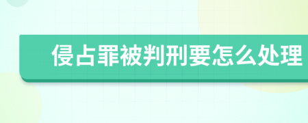 侵占罪被判刑要怎么处理