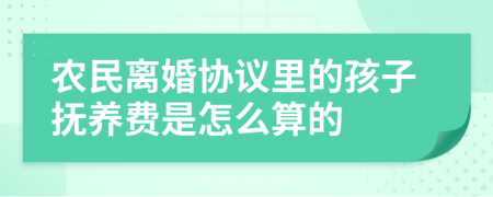 农民离婚协议里的孩子抚养费是怎么算的