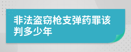 非法盗窃枪支弹药罪该判多少年