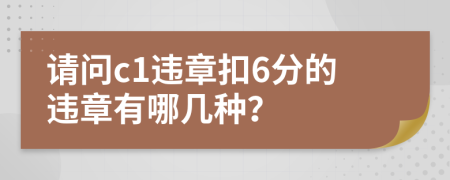 请问c1违章扣6分的违章有哪几种？