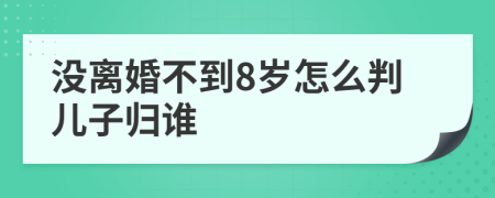 没离婚不到8岁怎么判儿子归谁