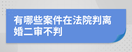 有哪些案件在法院判离婚二审不判