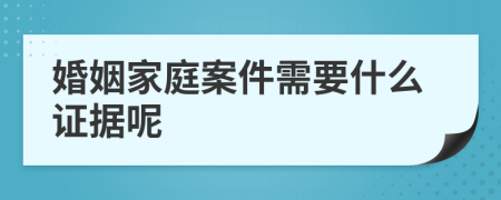 婚姻家庭案件需要什么证据呢