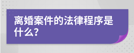 离婚案件的法律程序是什么？