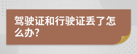 驾驶证和行驶证丢了怎么办?