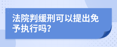 法院判缓刑可以提出免予执行吗？