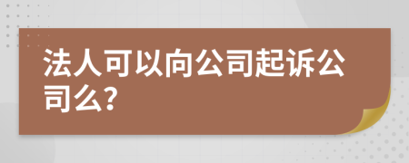 法人可以向公司起诉公司么？