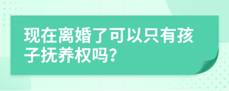 现在离婚了可以只有孩子抚养权吗？