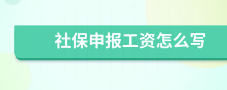 社保申报工资怎么写