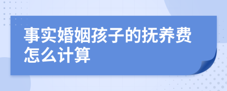 事实婚姻孩子的抚养费怎么计算