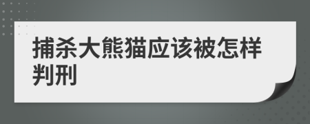 捕杀大熊猫应该被怎样判刑